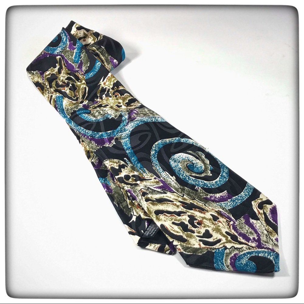 Abstract Fleur de lis Wong Screenplay Silk Necktie